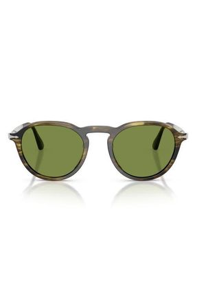 Persol 54mm Phantos Sunglasses in Striped Black /Olive Green at Nordstrom