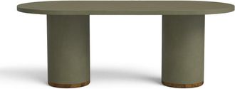 Hannun Mesa de comedor de microcemento en color verde oliva 220 cm