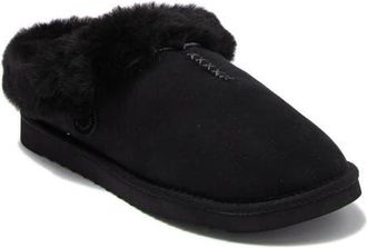 Dearfoams Fireside Adelaide Genuine Shearling Clog Slippers in Black at Nordstrom, Size 11