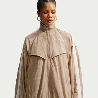 Nike Womens Nike Sportswear Oversized Balloon Track Jacket in Brown | IM8165-297