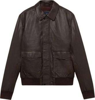 Brooks Brothers Leren Jas - Heren - Leren en Su&egrave;de Jassen - Bruin - 2XL - Leer - Jassen
