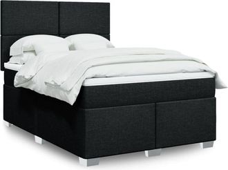 vidaXL Vidaxl - Cama Box Spring Con Colch&oacute;n Tela Negro 140x200 Cm