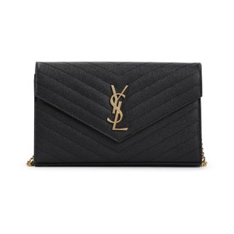 Saint Laurent Wallets & Cardholders, female, Black, Size: ONE SIZE Cassandre Matelasse Chain Wallet