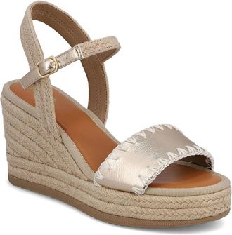 Mia Womens MIA Becky Espadrilles Natural Gold Ankle Strap Wedge Sandal VER740