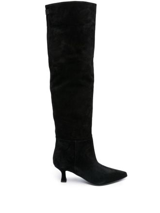3Juin 75mm pointed-toe suede boots - Black