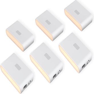 OEM Luces Nocturnas Recargables Con Sensores De Movimiento Y Luz, Luz Blanca C&aacute;lida, Fijaci&oacute;n Magn&eacute;tica, Juego De 6