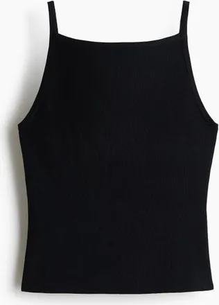 H&M Rib-knit Tank Top in Black at Nordstrom, Size X-Small