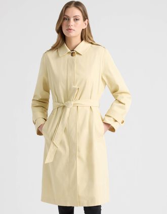 Ellen Tracy Womens Double Breasted Trench Coat