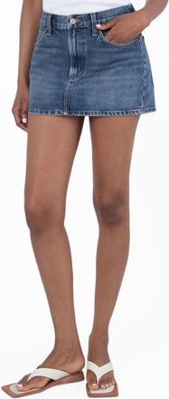 A Gold E Alek Mini Cotton Denim Skirt, Waist Size 25