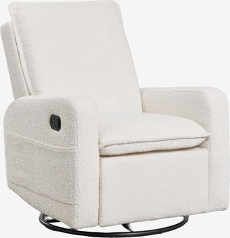 Sklum Sill&oacute;n Reclinable Y Giratorio En Tela Boucl&eacute; Nolon Sklum