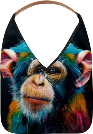 Generic Colored Little Monkey Reusable Lightweight Grocery Bags - Foldable Into Compact Pouch, Washable & Sturdy, Multipurpose for Shopping and Travel