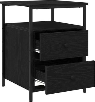 vidaXL Mobiletto Da Notte Con Cassetto Rovere Nero 44 X 45 X 60 Cm - Vidaxl