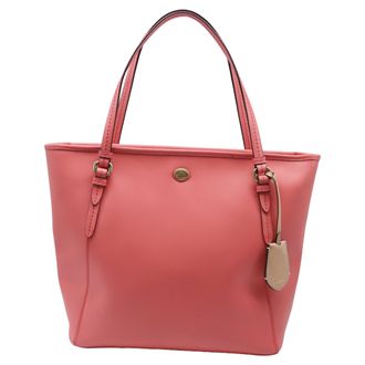 Coach Peyton Carry All Tote Bag in Coral Leather
