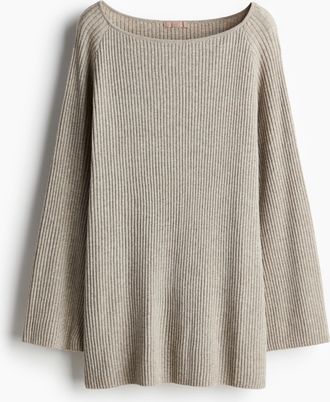 H&M Pullover in Rippstrick - Greigemeliert