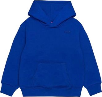 Diesel Kids Sweatshirts, male, Blue, 8 Y, Hoodie with mega Oval D embroidery