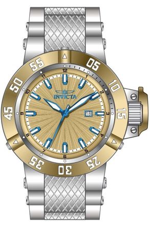 Invicta Subaqua - Noma III 50053 Heren Horloge - Quartz Uurwerk - Roestvrij Staal met gouden Wijzerplaat - 50mm