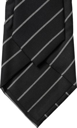 Dolce & Gabbana Diagonal-Striped Wool Blend Necktie - Black