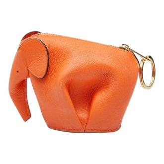 Loewe Orange Leather Coin Purse/Coin Case (Pre-Owned)