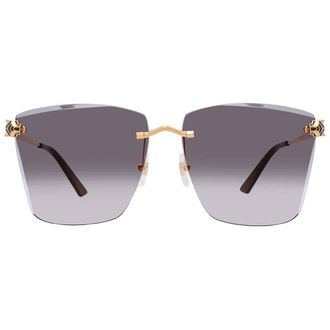 Cartier Panthere de Cartier Grey Butterfly Ladies Sunglasses CT0397S 001 61