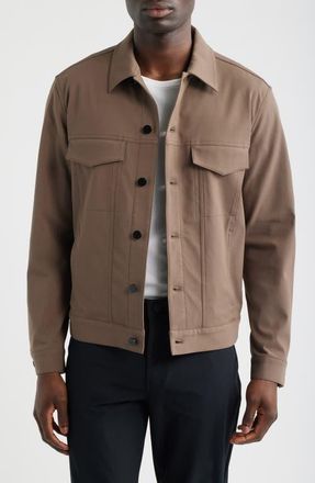 Theory River Trucker in Neoteric Twill Jacket in Morel at Nordstrom, Size Xx-Large