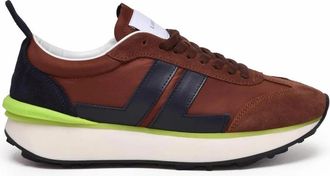 Lanvin Bump Nylon Sneakers - Brown/Blue