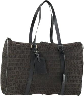 Fendi Pre-owned Weekend Bags, female, Brown, Size: ONE SIZE Pre-owned Canvas Weekend Bag