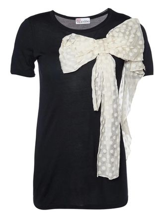 Valentino bow-detail T-shirt - Black
