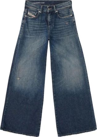 Diesel Wide Jeans, female, Blue, Size: W26 Akemi Pantaloni