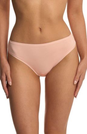 Natori Bliss Bare Stretch Cotton Thong in Seashell at Nordstrom, Size X-Small