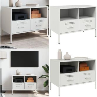 vidaXL Mobile TV Bianco 68x39x50,5 cm in Acciaio - Mobile TV industriale - Mobile TV bianco
