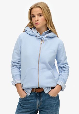 Superdry Kapuzensweatjacke SUPERDRY ESSENTIAL LOGO ZIPHOOD HB, Damen, Gr. XL, blau (rich blau), Sweatware, Obermaterial: 70% Baumwolle, 30% Polyester, unifarbe