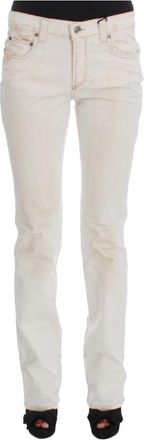 Costume National Slim Fit Bootcut Jeans - Dames - Slim Fit Broeken - Wit - W26 - Katoen - Broeken