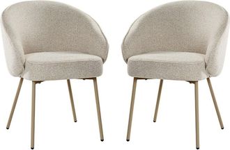 Calicosy Lote de 2 sillas en tela y con patas de metal beige a81 cm