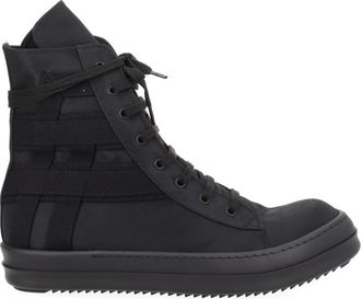 Rick Owens Black Vegan Sneaks Layered High-Top Sneakers