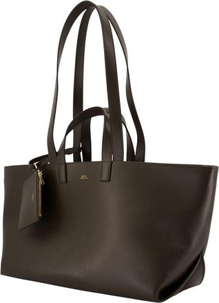 A.P.C. Womens Le Drummer Shoulder Bag - A.p.c. Leather Khaki Cowhide Shoulder-Hobo-Bags