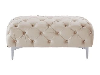 VENTE-UNIQUE.COM Puf terciopelo beige