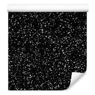 OEM Carta Da Parati Nera Glitterata, Nera E Grafite Per Soggiorno E Camera Da Letto, 50x1000 Cm