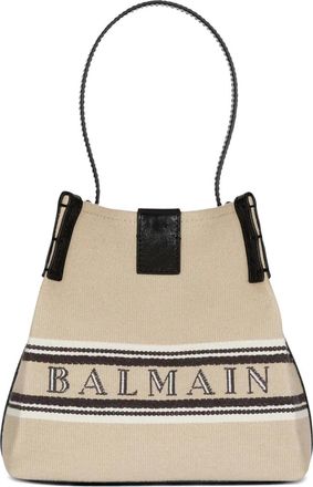 Balmain Borsa a secchiello Release con righe - Toni neutri