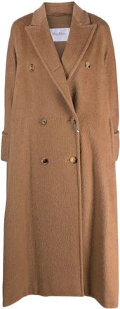 Max Mara double-breasted long coat - women - Camel Hair/Polyester - 36 - Brown