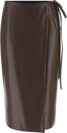 Marciano Midi rok van imitatieleer - Dames - Leren & Su&egrave;de rokken - Bruin - S - Leer - Rokken