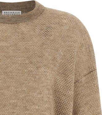 Brunello Cucinelli Womens Beige Wool Cardigan Clothing
