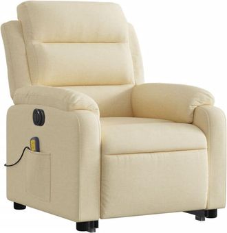 vidaXL Vidaxl - Sill&oacute;n De Masaje El&eacute;ctrico Reclinable Elevable Tela Crema