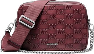 Michael Kors Bryant Med Double Zip Chain Camera Xbody Cross Body Womens Handbags Oxblood : MD, Leather