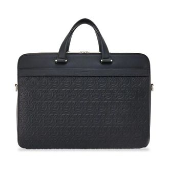 Ferragamo Tassen, Heren, Zwart, ONE Size, Leer, Laptop Bag