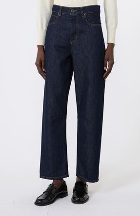 Max Mara Straight Leg Jeans in Navy at Nordstrom, Size 14