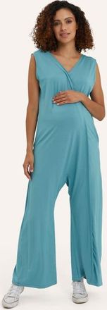 Nom Maternity Everyday Maternity & Nursing Jumpsuit in Sea Blue at Nordstrom, Size X-Large
