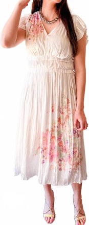 Current Air Blossom Breeze Pleated Midi Dress In Multi