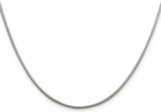 Diamond2Deal Sterling Silver 1.5mm Round Snake Chain Necklace