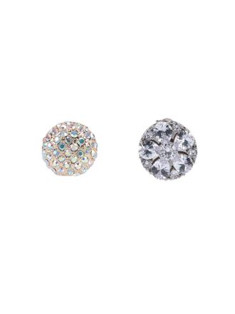 Maison Margiela Multicolor Crystal-Embellished Oval Earrings with Retro Closure