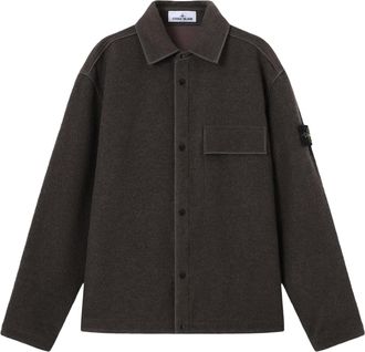 Stone Island Boxy Relaxed Fit Button-Up Shirt with Chest Pocket